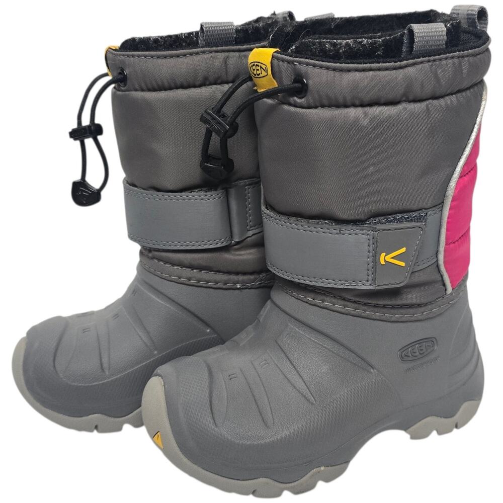 Keen Kids Lumi Boots II Youth Sz 9 Waterproof Gray Pink Insulated Gorpcore Snow
